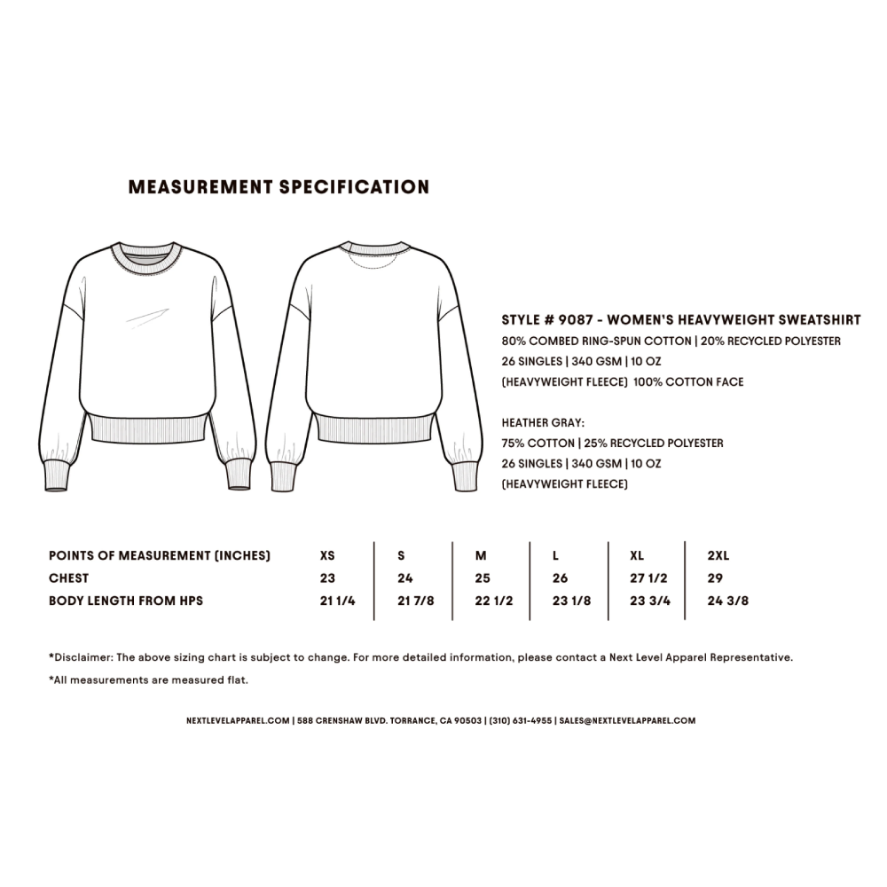 Next Level Apparel Cropped Sweatshirt