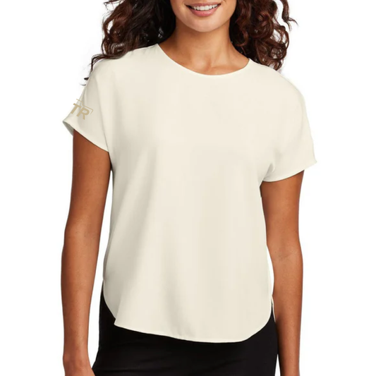 Mercer+Mettle Stretch Crepe Shirt - Ivory Chiffon