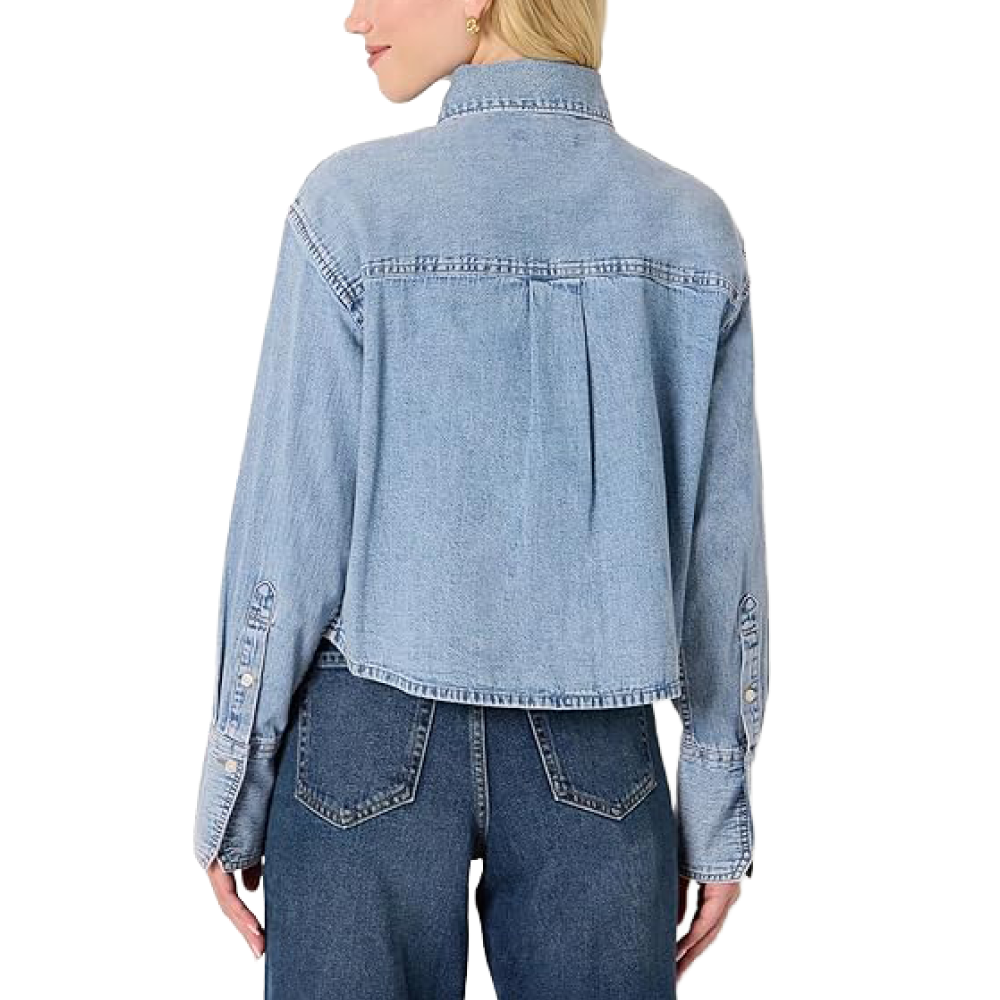 Denim Cropped Button-Down