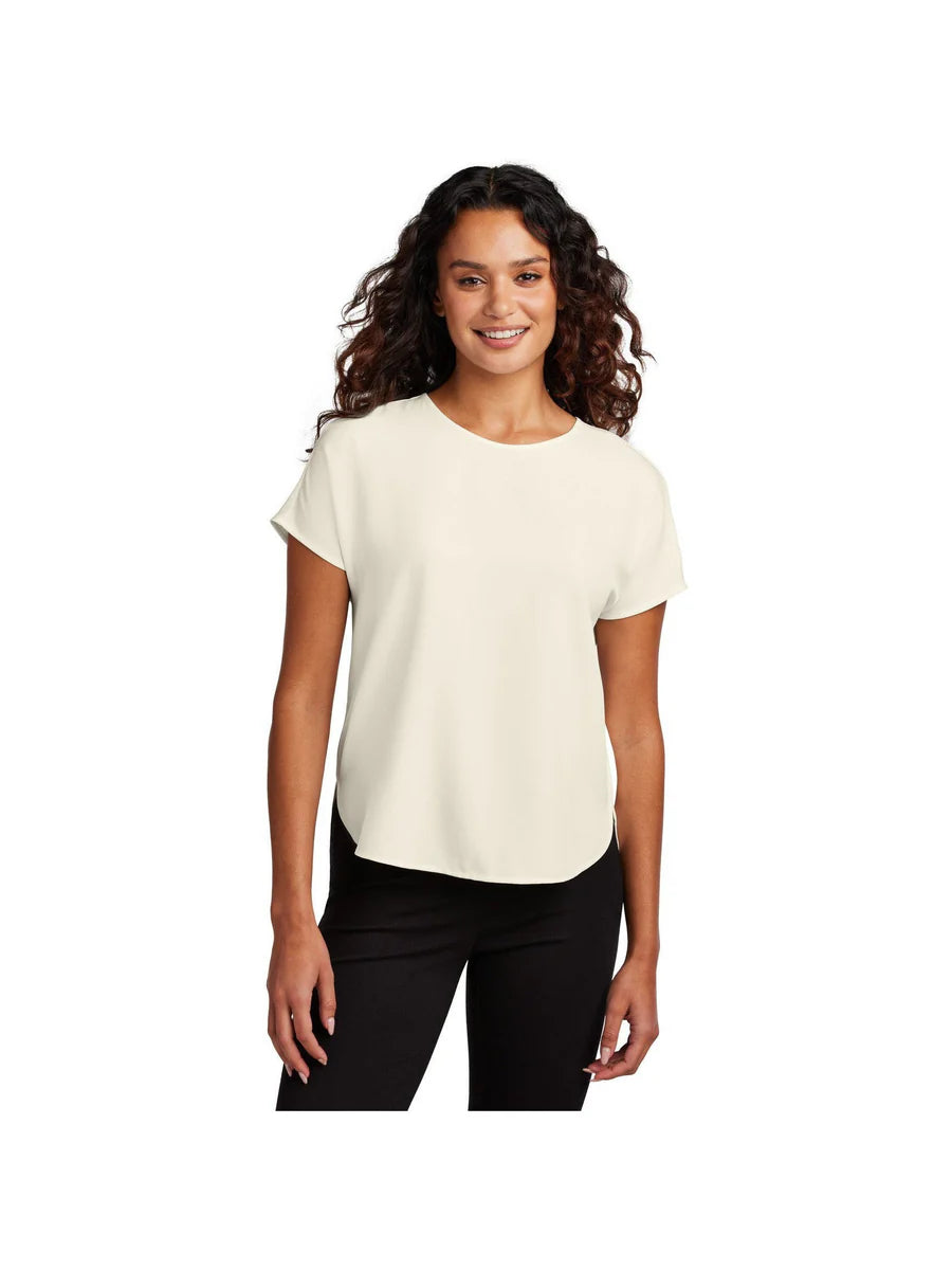 Crepe Crew Shirt (Women's) - Ivory Chiffon