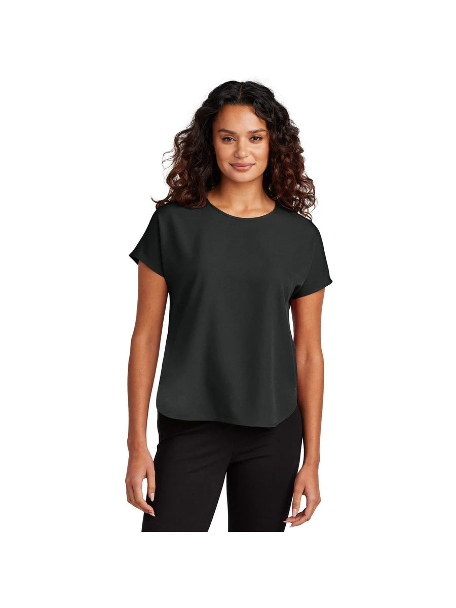 Crepe Crew Shirt (Women's) - Deep Black