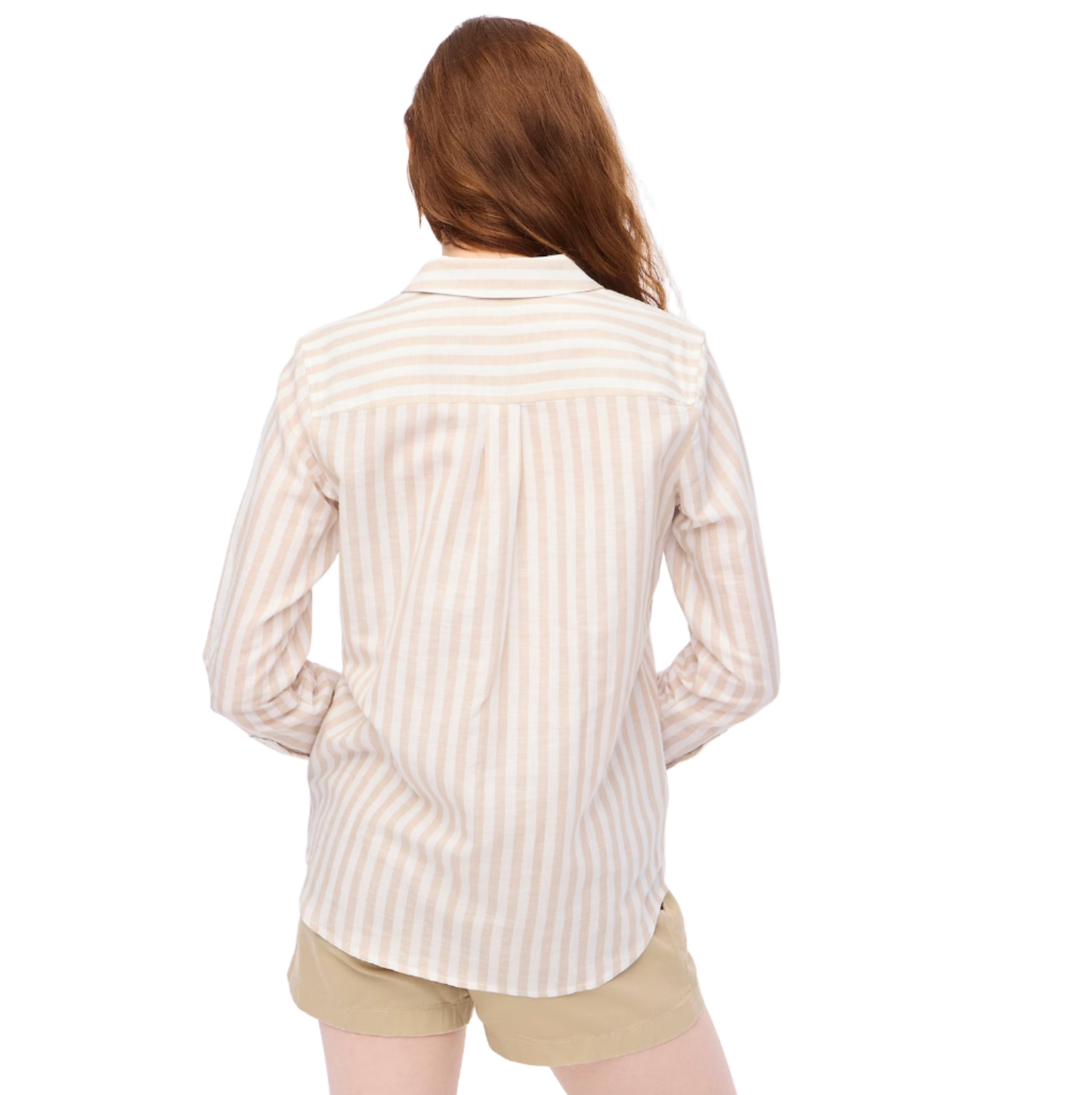 Striped button-up shirt (Women's) - Cream