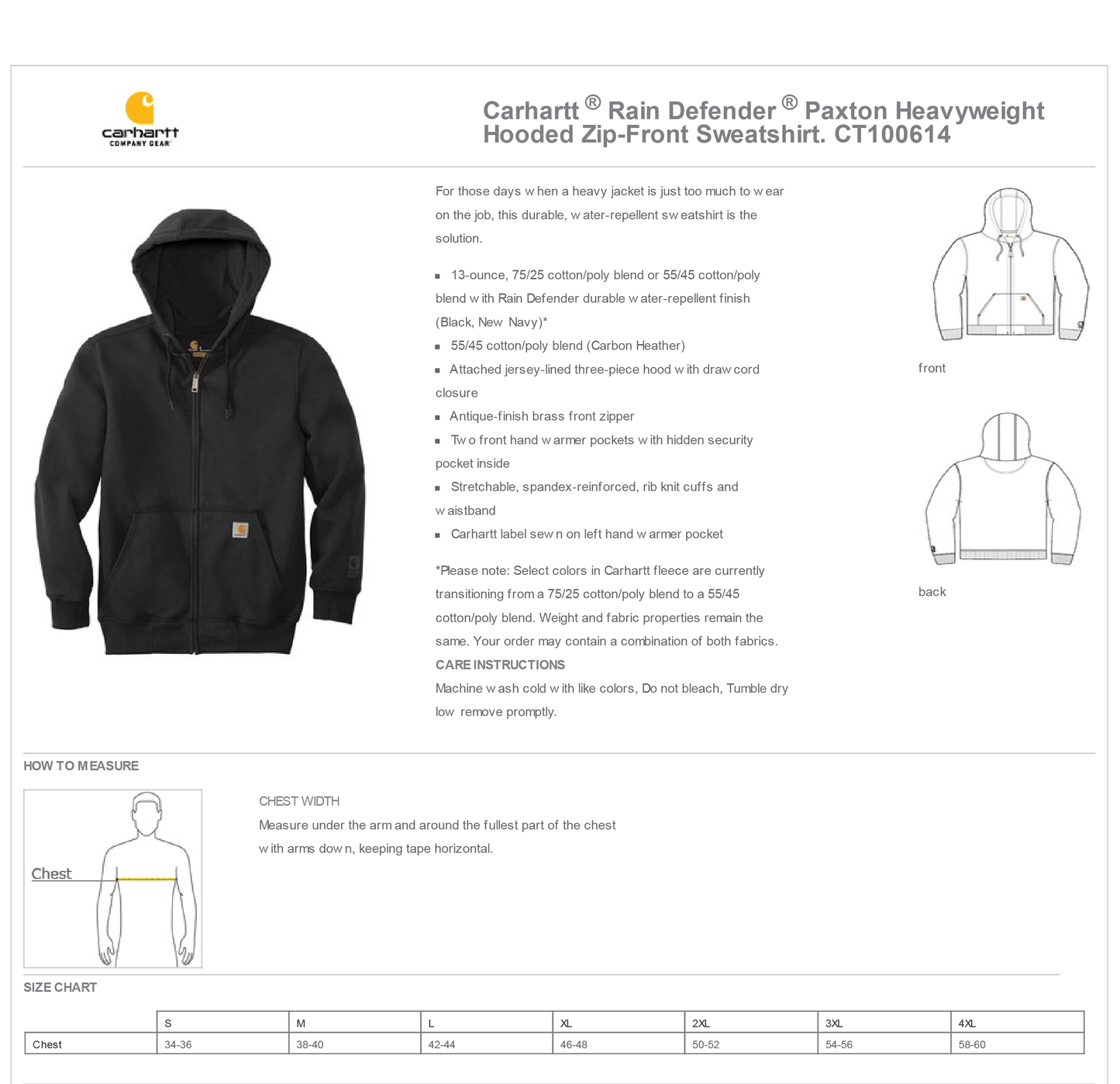 Carhartt Rain Defender Paxton Full-Zip